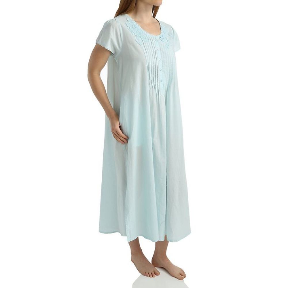 La Cera 100% Cotton Woven Lace Applique Ballet Gown -  Blue  1275G